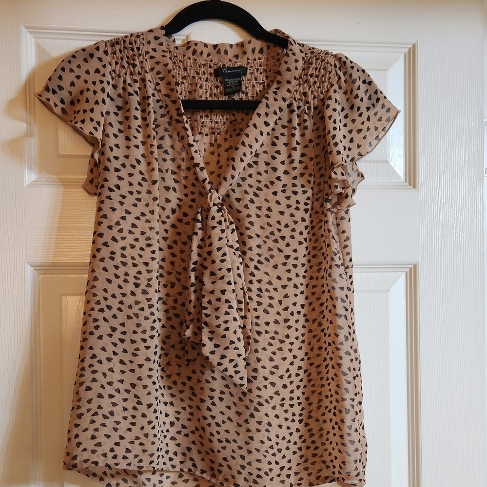 Timing Cap Sleeve Beige Top Size S